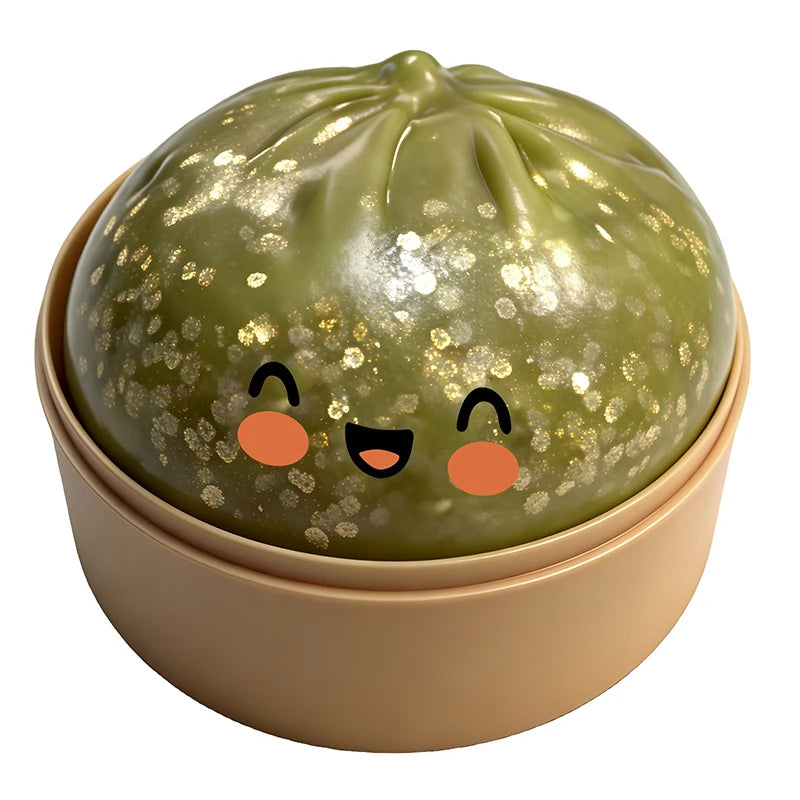 Glitter Dumpling Squishy Toy with Steamer Box – Stress Relief & ADHD Fidget Toy