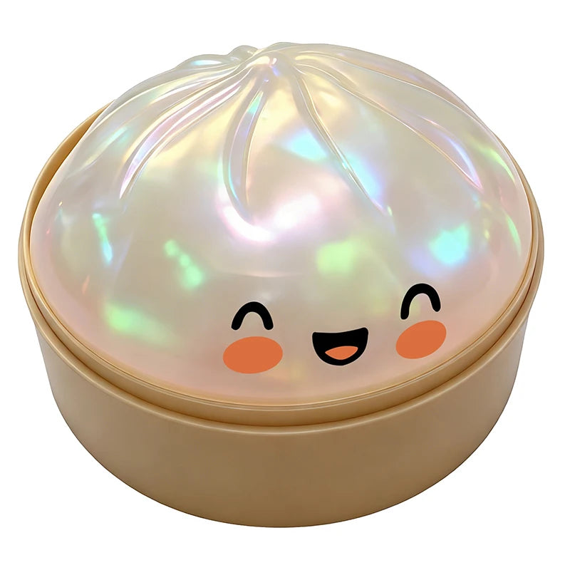Glitter Dumpling Squishy Toy with Steamer Box – Stress Relief & ADHD Fidget Toy