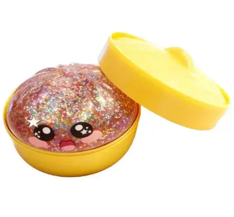 Glitter Dumpling Squishy Toy with Steamer Box – Stress Relief & ADHD Fidget Toy